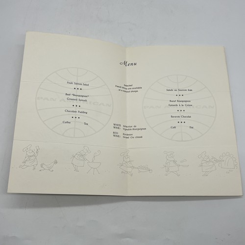 Vintage Pan Am Pan American Airlines Paper Menu In-Flight Food Beverage Clipper - Picture 3 of 4