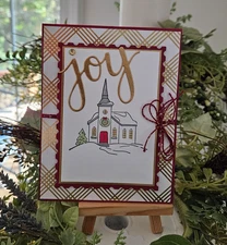 STAMPIN UP CARD KIT-  CHURCH JOY Makes 4-Set #XS.440