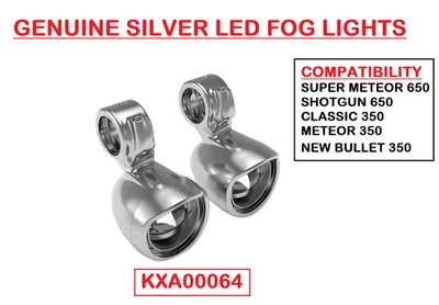 FEUX ANTIBROUILLARD LED ARGENT VÉRITABLE POUR SUPER METEOR 650, FUSIL DE... - Photo 1/4