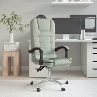 BüRostuhl Mit Massagefunktion Hellgrau Samt Ergonomisch BüRodrehstuhl
