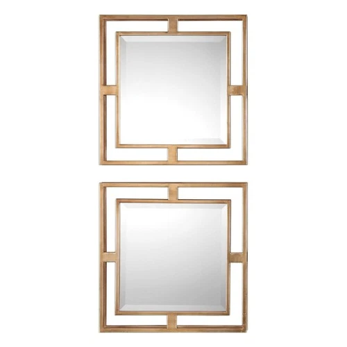 Uttermost 09234 Allick 18" W x 18" H Square Framed Bathroom - Gold - Picture 1 of 4
