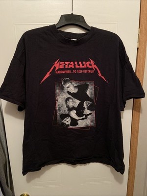 Vintage Metallica Band Hardwired to Self Destruct Black T-Shirt, Men 3XL