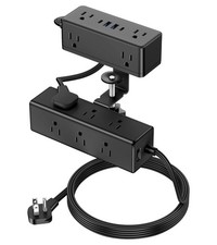 Dual Layer Desk Clamp Power Strip with 4 USB Ports20W USBC  15 AC Outlets, D...