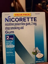 Nicorette 2 mg Nicotine Stop Smoking Aid Gum, White Ice Mint - 160 Count 03/28