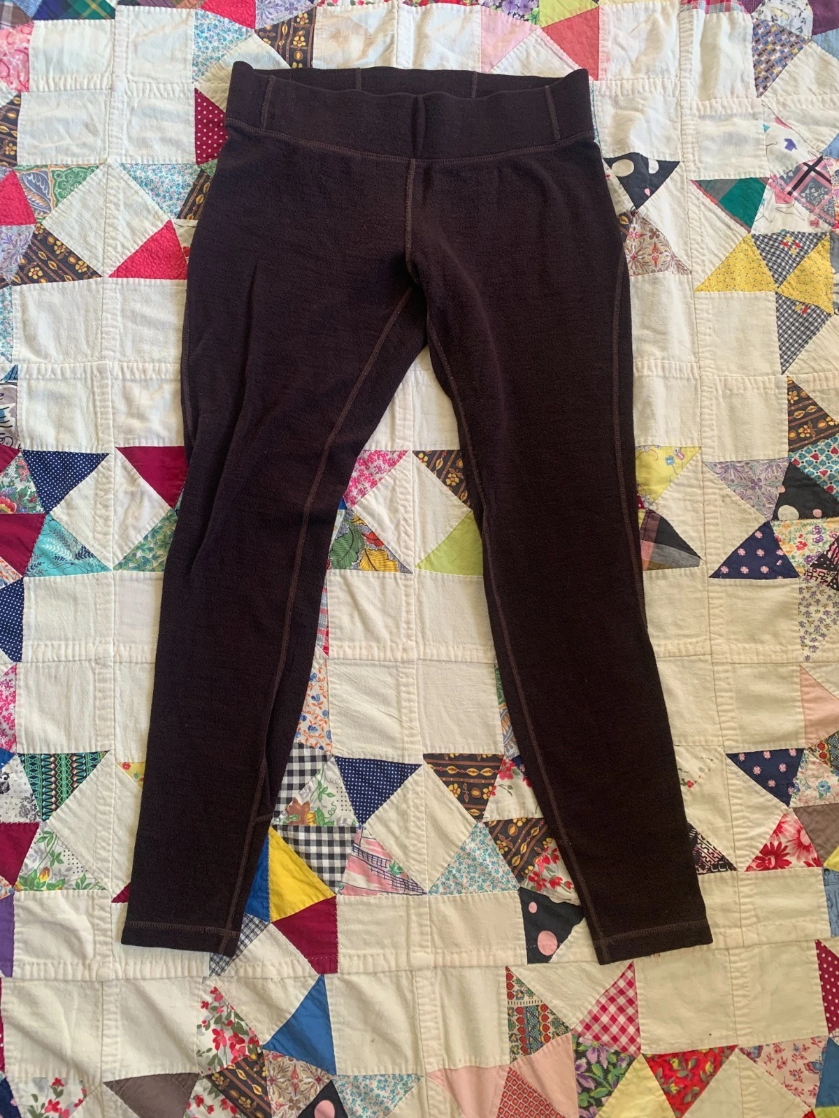 IBEX Woolies Merino Wool blend brown baselayer leggings thermal womens M