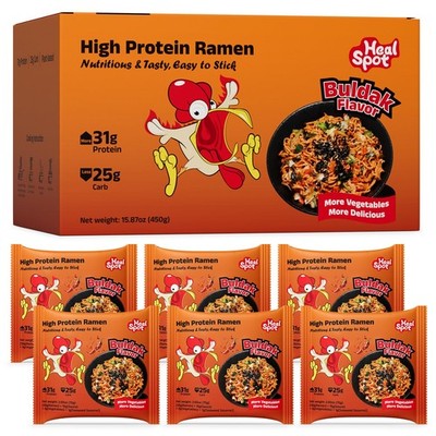 Healspot High Protein Spicy Buldak Noodles, Dry Tossed Ramen, 31g PlantBased ...