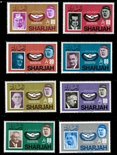 Sharjah 1966 - International Cooperation Year - Set of 8 Stamps - #180-87 - MNH