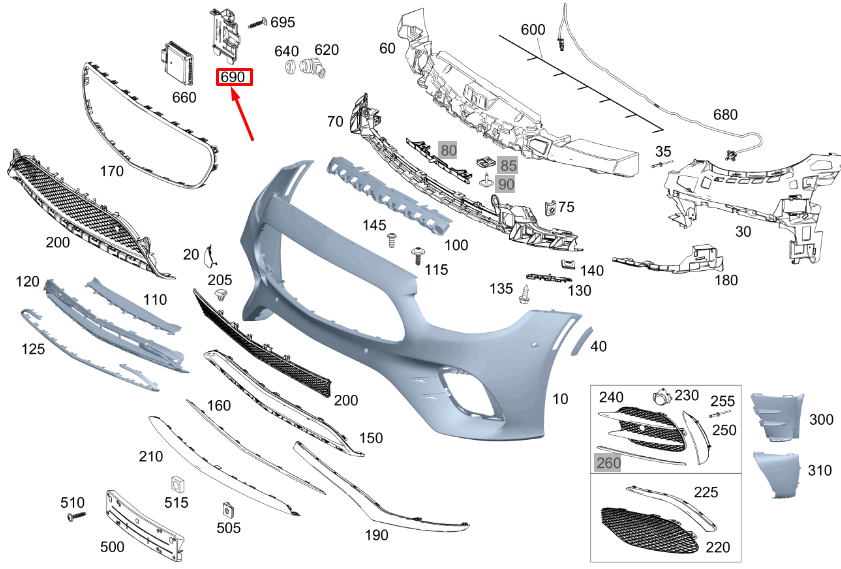 MERCEDES-BENZ E C238 Frontradarsensorhalterung A2138850400