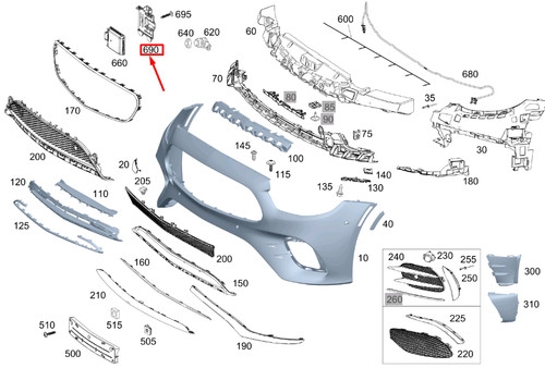 NEU MERCEDES-BENZ E C238 FRONTRADAR-SENSOR-HALTERUNG A2138850400 ORIGINAL - Bild 1 von 4