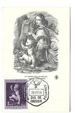 Maximum Card Argentine 1956 The Virgin Of The Rocks