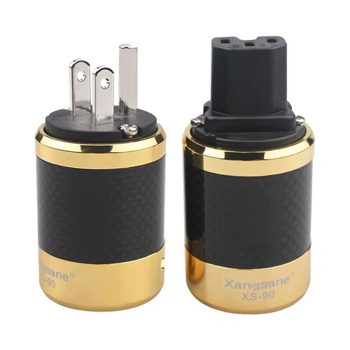 Hifi Audio Carbon Fiber Copper Rhodium-plated Platinum US Power Cable Plug - Picture 7 of 13