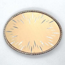 Beige Silver Western Style Belt Buckle