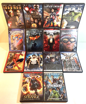 14 SUPERHERO MOVIES (DVD) Marvel DC Comics Action Adventure Sci-Fi Epic