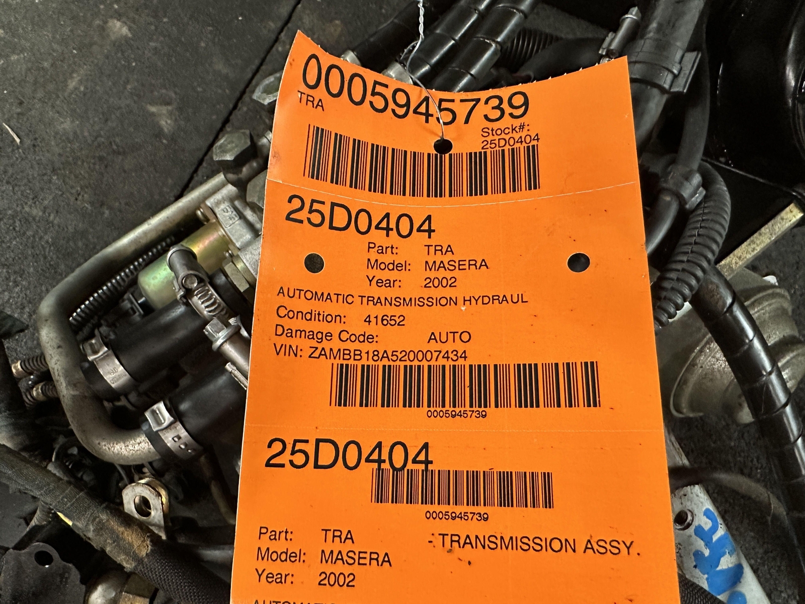 20021 MASERATI SPYDER AUTOMATIC TRANSMISSION HYDRAULIC PUMP W/ LINES