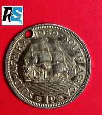 1959 South Africa 1 Penny – KM#46 – Dromedaris Ship – Large Coin – Pendant