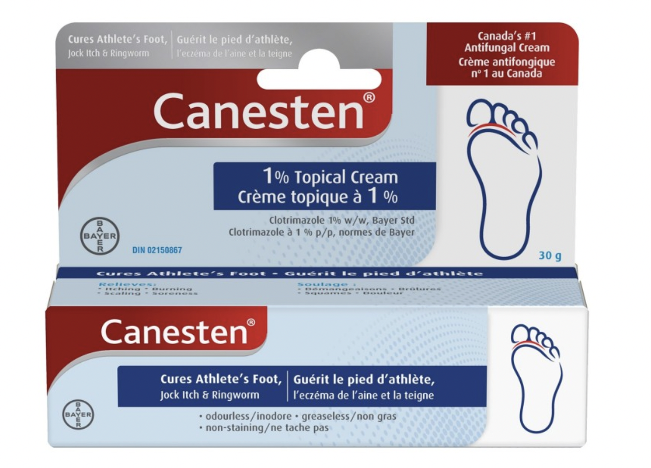 CANESTEN Cream Antifungal Ringworm Infection 30g CANADA