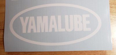 YAMALUBE 3.5'' pair (2) decals stickers Gloss White FAST USA