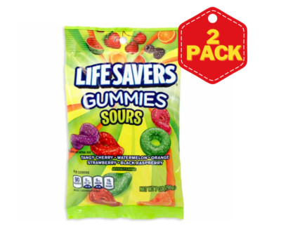 Lifesavers Sours Gummies Candy, 7 oz. 2 pack.  Mixed Flavors. Snacks. Kids