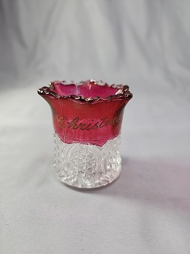 Weihnachten 1903 Karneval Souvenir Preiselbeere Glas Daumenabdruck Zahnstocher Halter - Bild 3 von 9