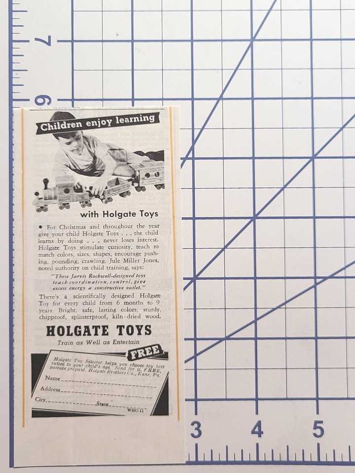 Holgate Toys Kane PA Wood Train Boy JarvisRockwell Design Vintage