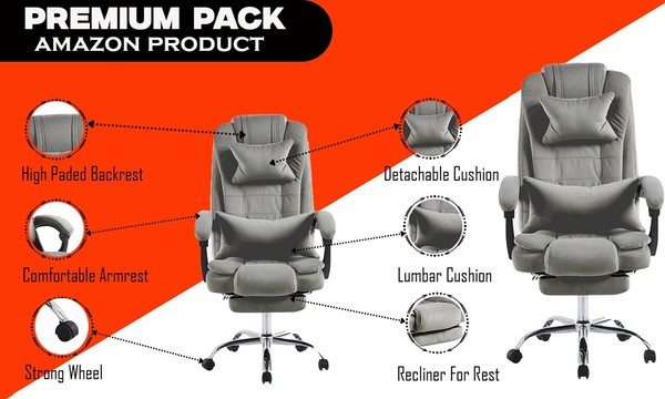 Silla Gaming Reclinable Terciopelo con Reposapiés Ajustable Terciopelo Silla Oficina Suave
