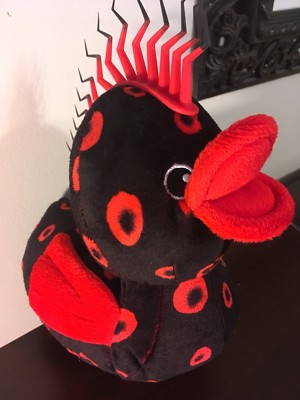 NEW Mohawk Duck 12  Plush Stuffed Animal Toy Black & Red Unisex Gift Present NWT