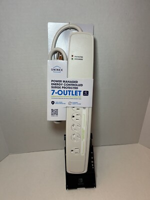 UNINEX POWER MANAGED ENERGY CONTROLLED SURGE PROTECTED 7-OUTLET 1440 JOULES New