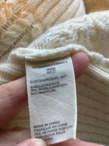 Woolrich Womens Sweater Vest Ivory Cable Knit Cowl Neck Sleeveless Size Small - Picture 7 of 8