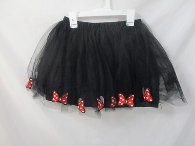 Minnie Mouse Costume Skirt Girls 10 Tutu Disney Black Halloween Bow Polyester