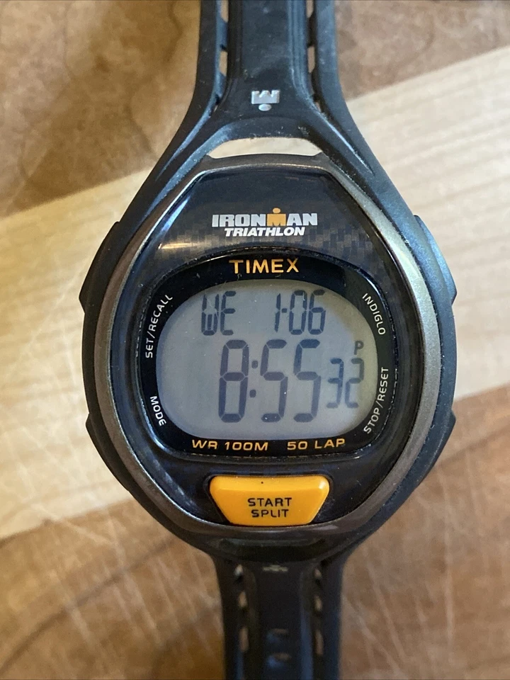 Timex Ironman Triathlon T5K335 Quartz Digital Wristwatch Black/Orange WR 100m - image 3 of 4