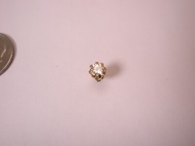 4mm Solitaire White Rhinestone Vintage Tie Tack Lapel Pin r79