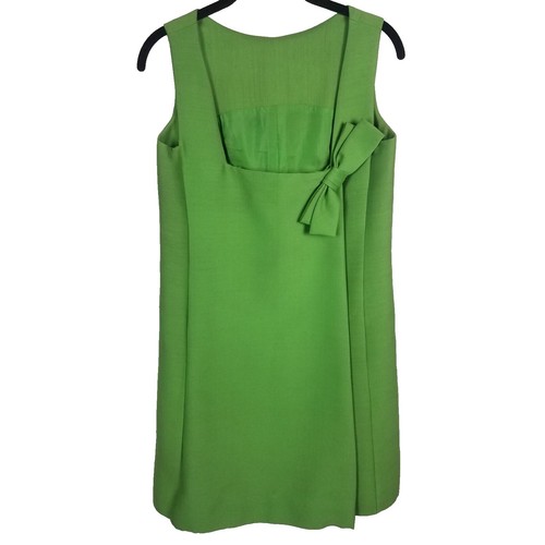House of Harlow 1960 Lime Green Linen Cut Out Shirred Back Sheath Dress  Size L | eBay