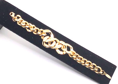 Attika Beautiful Gold Tone Chunky Curb Chain Bracelet