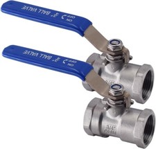 3/4" Ball Valve,316 Stainless Steel, 1-Piece Standard Port, 1000WOG, 2PACK