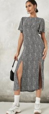 Image of Missguided Flutter Sleeve Midi Short Sleeve Dress Black BNWT rrp £30