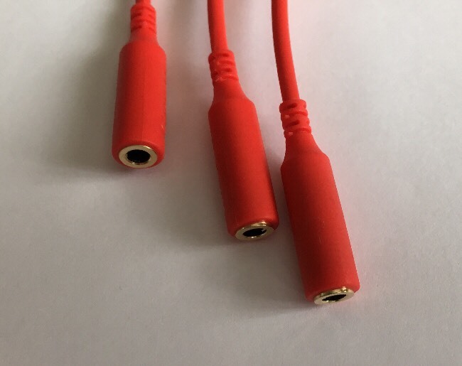 3x RED iPhone 5 5S 5C Headphone Cable Adapters & Covers made for