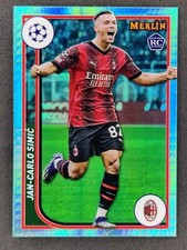 2023-24 Topps Merlin JAN-CARLO SIMIC Rookie Aqua Prism Refractor #4 AC Milan RC