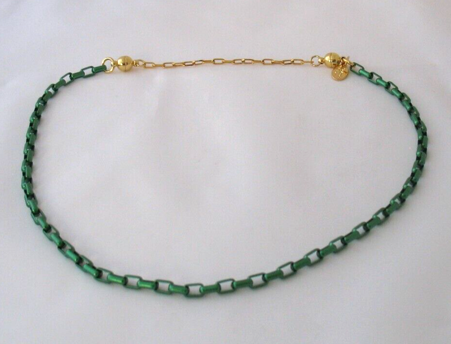 BAR Alexa Rae Melania Clara Boutique Mini Bari Necklace Chain Metallic Red Green eBay