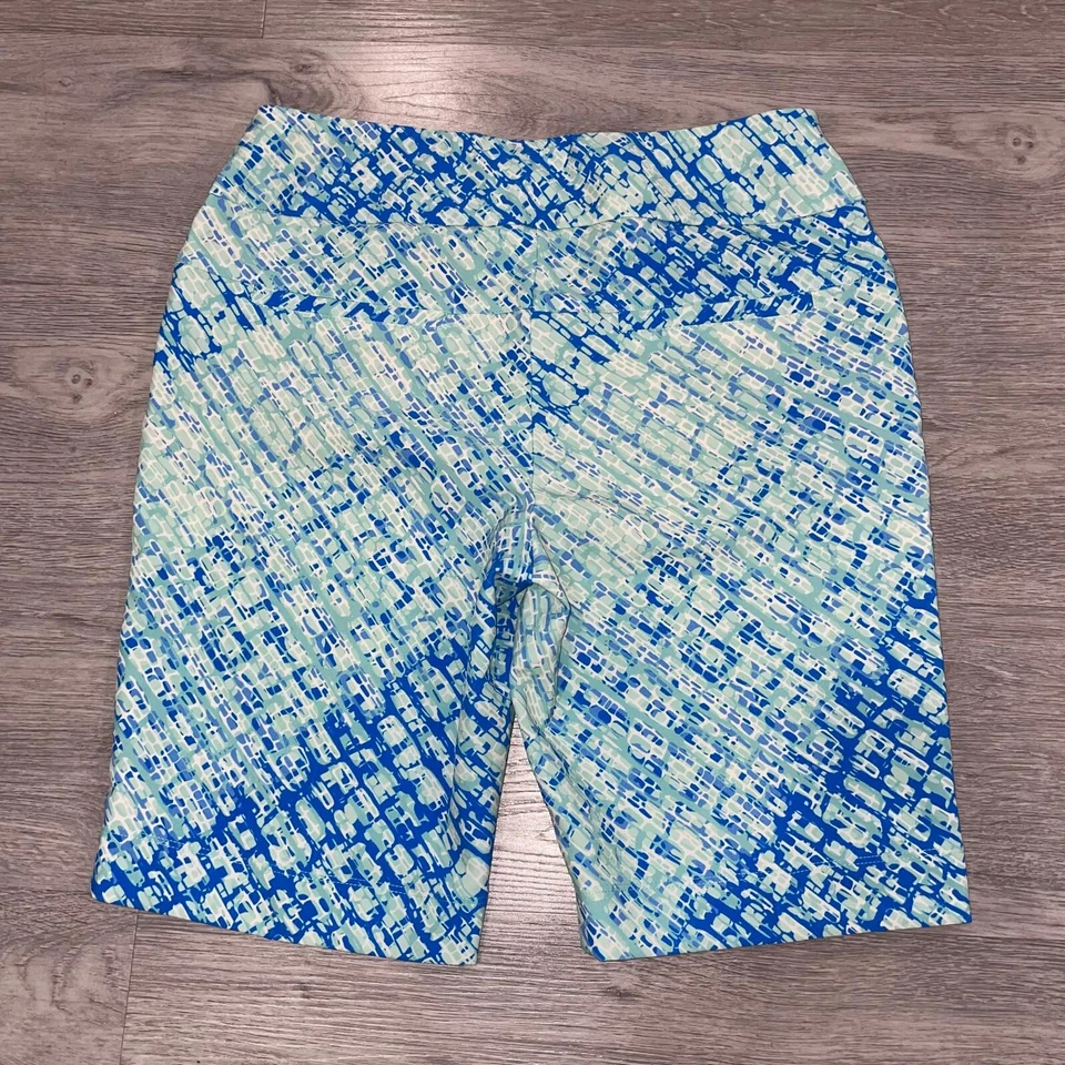 Ibkul Shorts Women’s 6 Bermuda Pull On Geometric UPF 50 Golf Tennis Pickleball - Image 2 of 4