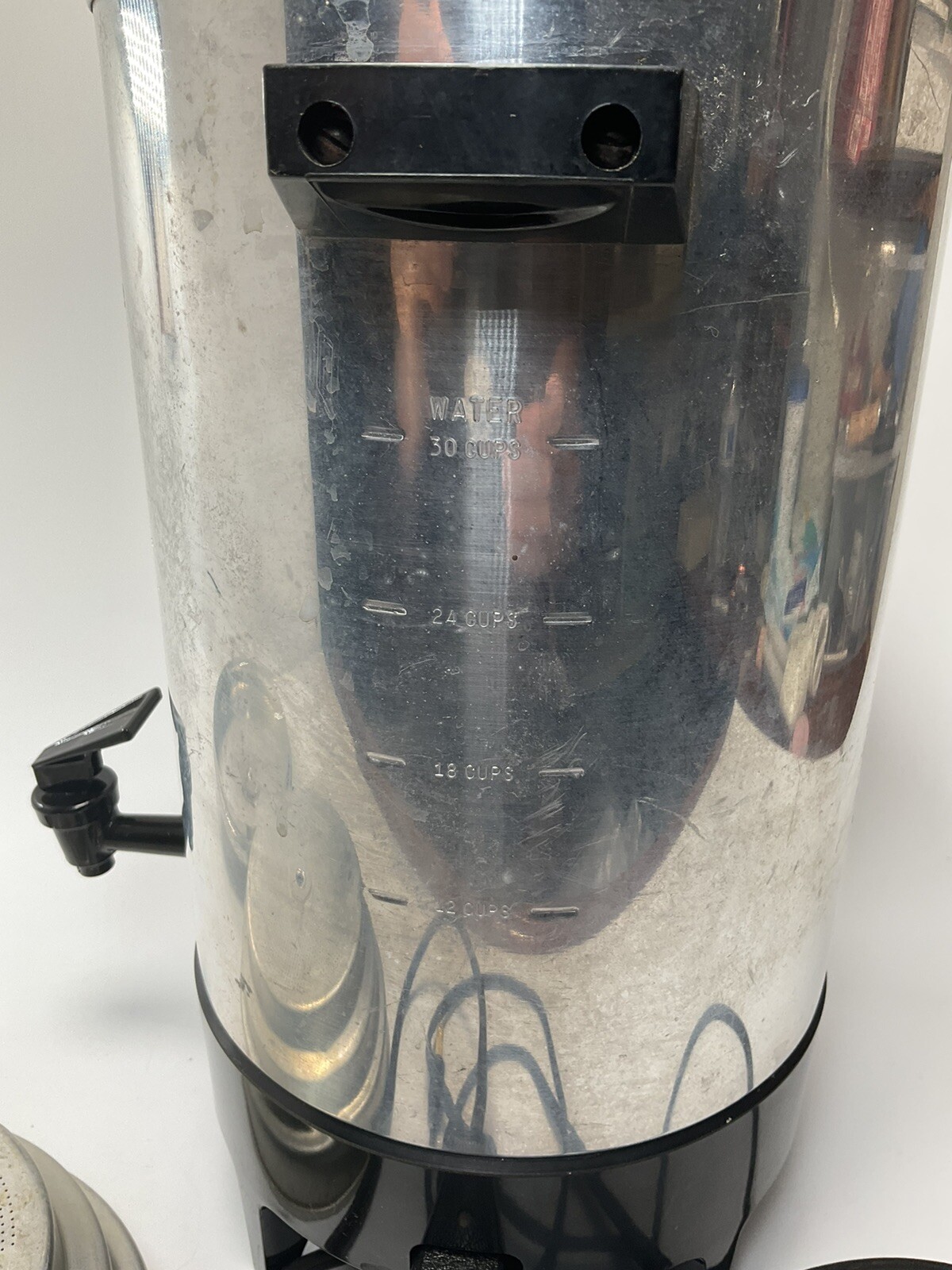 Aluminum 30 Cup General Electric Coffee Maker Pot Percolator W/ Cord Vintage