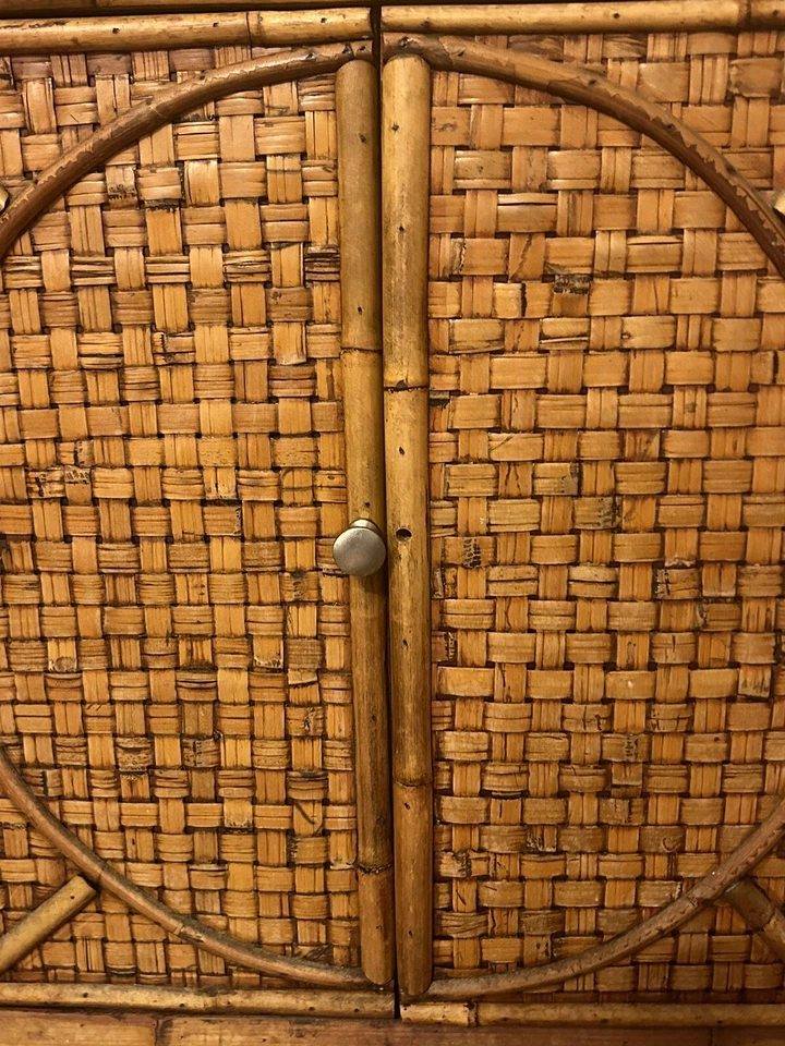 СОВРЕМЕННАЯ ГОЛЛИВУДСКАЯ БАМБУКОВАЯ ТУМБОЧКА СЕРЕДИНЫ ВЕКА В АЗИАТСКОМ СТИЛЕ - Изображение 4 из 4