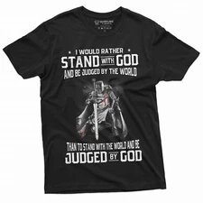 Men's God Jesus T-shirt Stand by God Tee Shirt Jesus Christian Inspirational Tee