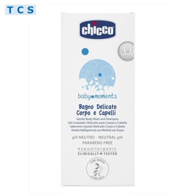 CHICCO Baby Moments Bagno delicato, mildes Waschgel & Shampoo 200 ml
