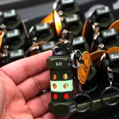 2.7'' Flash Bang Stun Grenade Shaped Butane LIGHTER w/ Adjustable flame