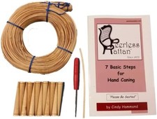 Complete Chair Caning Kit: 270' of Cane, Awl, 12 Pegs, Binder, Instructions