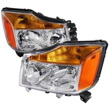 For 04-15 Nissan Titan 04-07 Armada Light Chrome Housing Headlights Upgrade