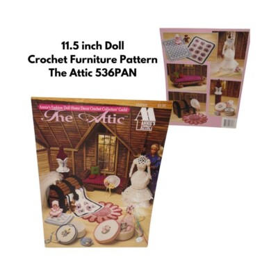 11-1/2'' Dolls Furniture Crochet Patterns Book The Attic 536PAN