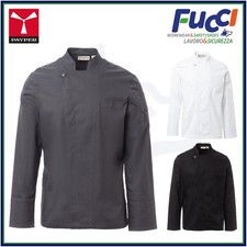 Payper ELITE Giacca da Cuoco Uomo Elasticizzata con Collo Coreana Twill Stretch
