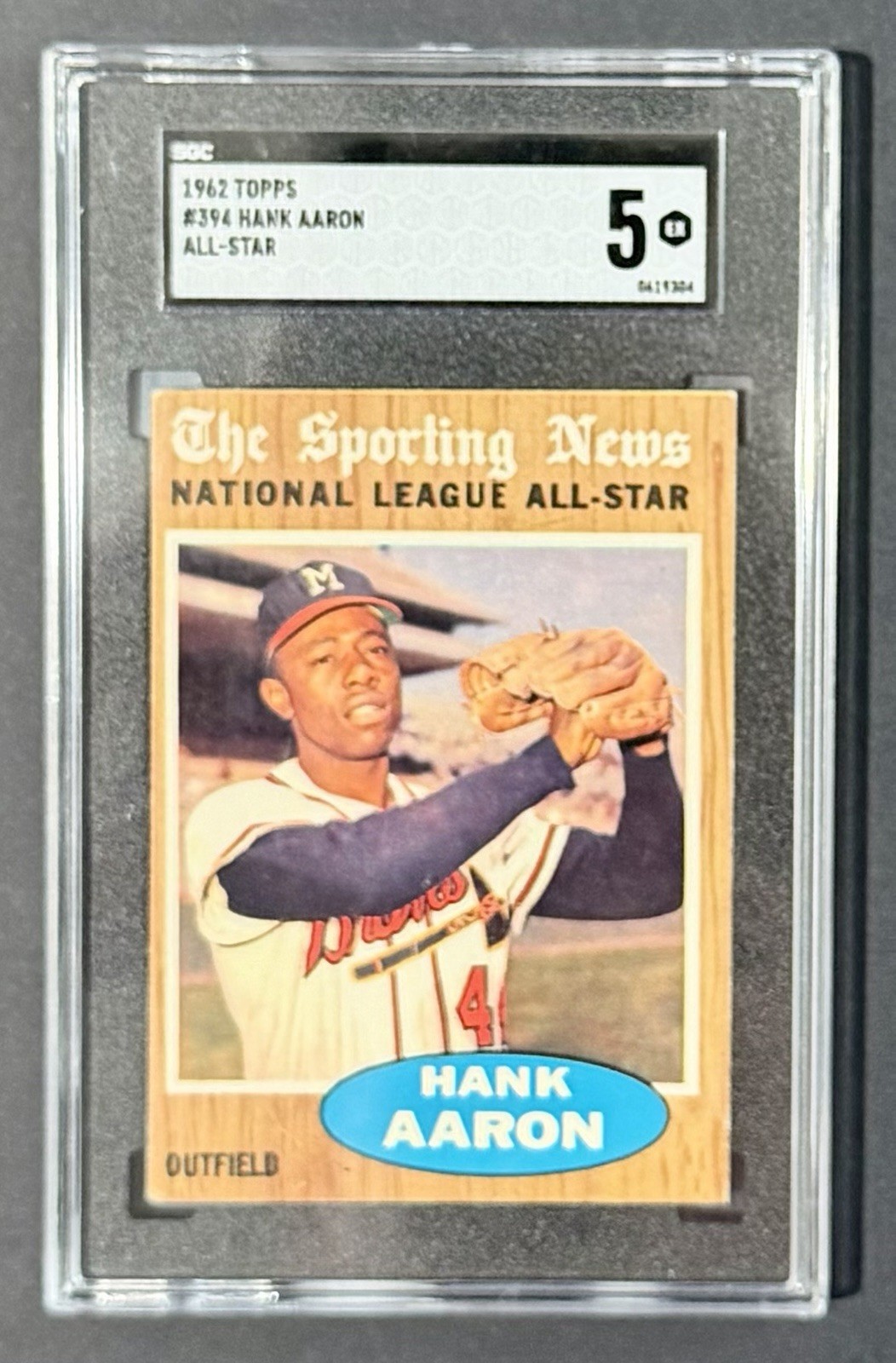 1962 Topps #394 Hank Aaron All-Star SGC 5 EX Braves HOF