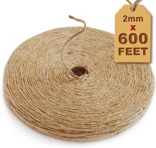 600 Feet Natural Jute Twine Long Twine String for Crafts Gift Wrapping